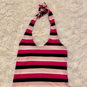 Striped 90s halter top